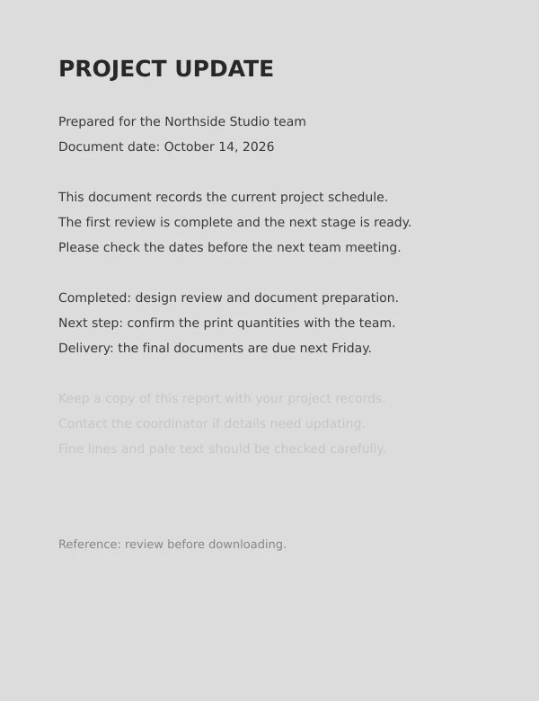 Gray paper and faint text before PDF whitening